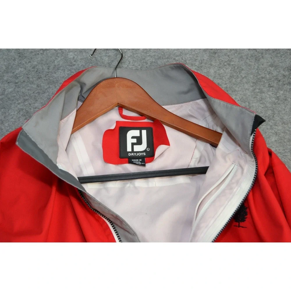 FootJoy Hydro Lite‎ Jacket Golf Coats Mens Large Red Gray Full Zip Long Sleeve